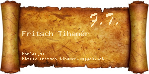 Fritsch Tihamér névjegykártya